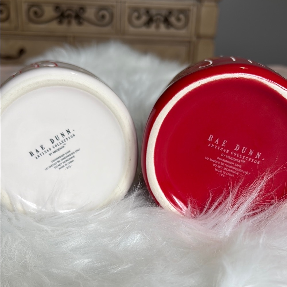 Rae Dunn Red and White Food Storage Jars - Picture 2 of 5